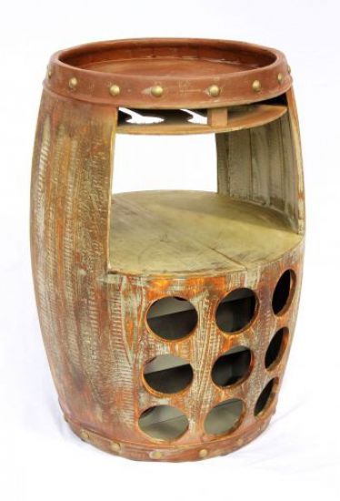DanDiBo wine rack wooden wine barrel brown 70 cm 1681 bar bottle rack bottle rack barrel wooden barrel
