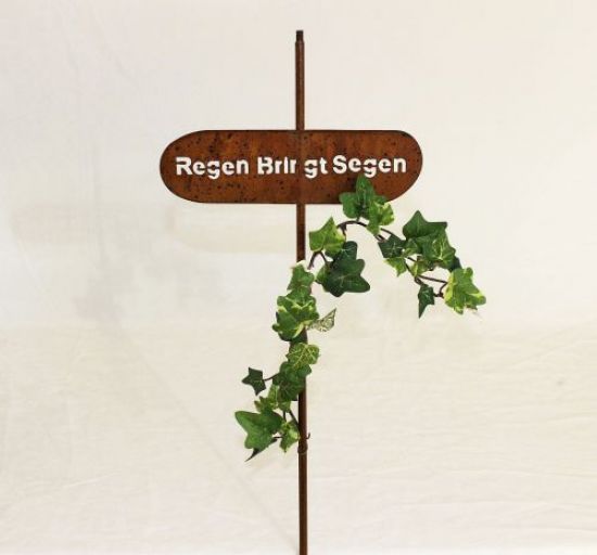 Rankhilfe Gartenstecker "Regen bringt Segen" H-120cm Kletterhilfe Stecker Metall