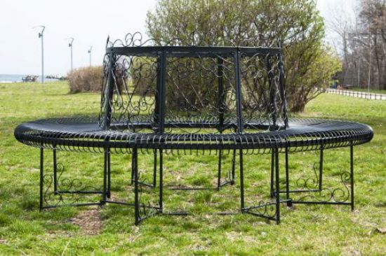 Round bench XXL D 200 cm metal bench tree bench seat garden bench wrought iron DanDiBo Ambiente