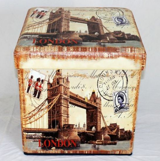 Hocker aus Kunstleder Sitzhocker 2216 Aufbewahrungsbox 40cm Sitzwürfel Truhe Korb