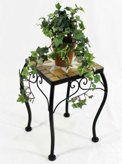 Blumenhocker Merano Mosaik 12015 Blumenständer 38cm Hocker Eckig Beistelltisch
