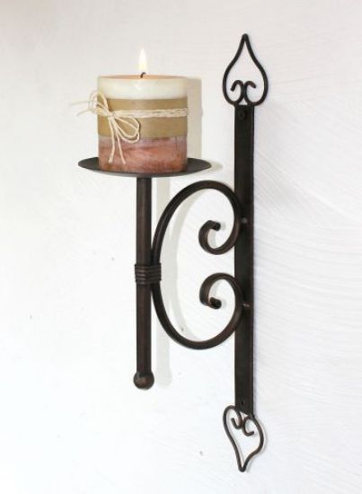 Wandkerzenhalter 12110 Kerzenhalter aus Metall Wandleuchter 41cm Kerzenleuchter