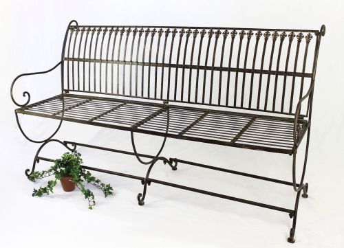 Bench "Finca" 063-JO 3-Seater made from metal Garden bench Seat Tree bench 153cm brown