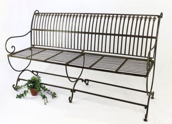 Bank Finca 063-JO 3-Sitzer aus Metall Gartenbank Sitzbank Baumbank 153cm Braun