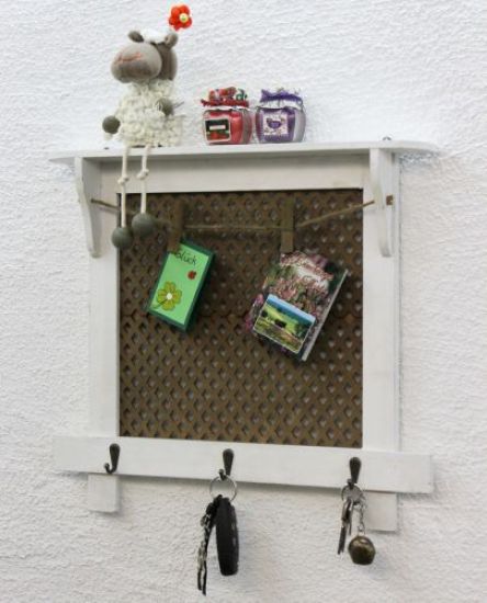 Memoboard Note board 43cm Loft 12047 Shelf - Vintage - Shabby - Hook