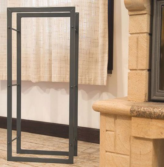 Fire wood rack Fire wood stand 100cm Grey 80003 Wood basket Fire wood holder Shelf