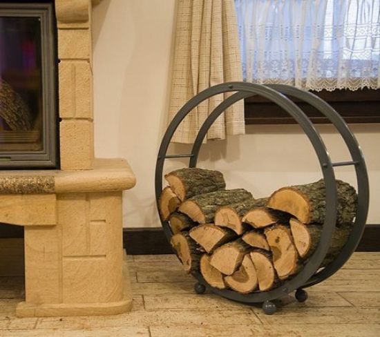 Fire wood rack Fire wood stand round D-70cm Grey 80004 wood basket Wood holder
