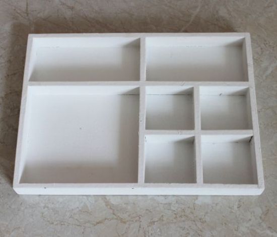 Sortierkasten Setzkasten 12291 Weiß 32cm aus Holz Sammlervitrine Sortierschublade