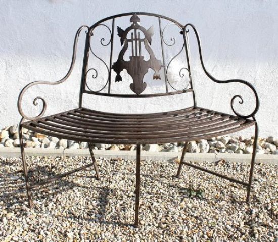 Bank JD130838 aus Metall Gartenbank Sitzbank Baumbank 2-Sitzer 116cm Rundbank