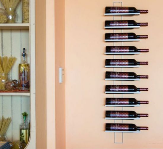 Wine rack TEN White 116cm made from metal for 10 bottles Bottle stand Shelf Bottle holder