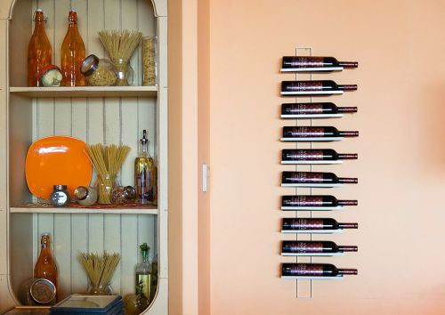 Weinregal Flaschenregal Metall Schwarz Wand Dies 116 cm für 10 Flaschen  Flaschenständer Flaschenhalter - .de