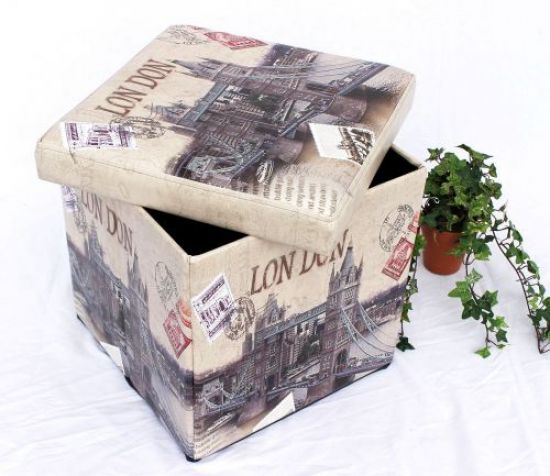 Hocker aus Kunstleder Sitzhocker 2002 Aufbewahrungsbox 40cm Sitzwürfel