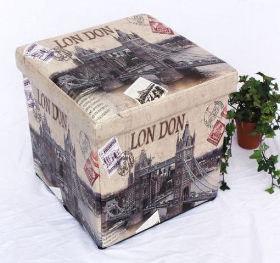 Hocker aus Kunstleder Sitzhocker 2002 Aufbewahrungsbox 40cm Sitzwürfel