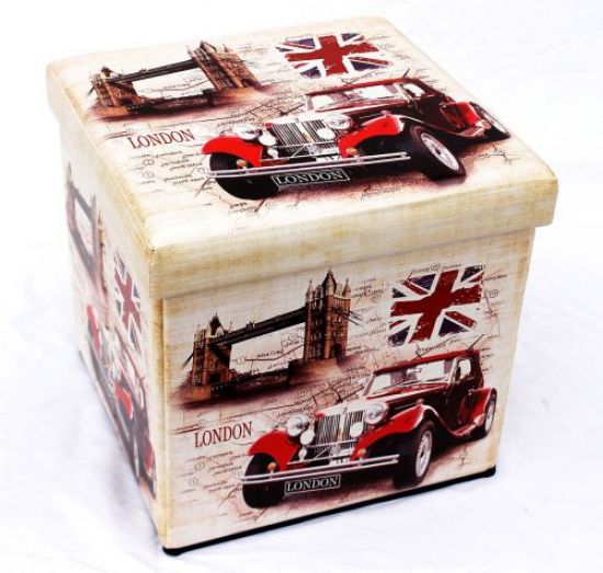 Stool made from imitation leather Seat 2219 Storage box 40cm Cube Trunk Basket
