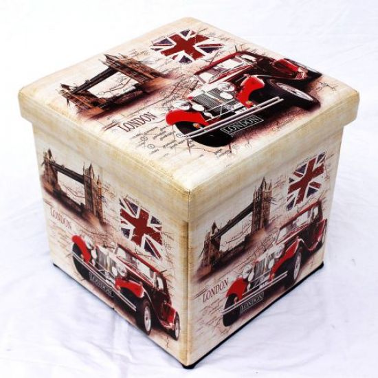 Stool made from imitation leather Seat 2219 Storage box 40cm Cube Trunk Basket