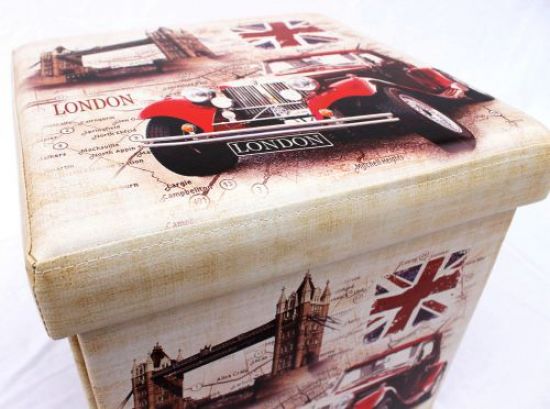 Stool made from imitation leather Seat 2219 Storage box 40cm Cube Trunk Basket