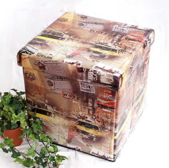 Stool made from imitation leather Seat 2009 Storage box 40cm Cube Trunk Basket