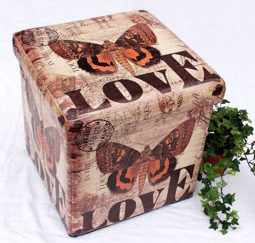 Stool made from imitation leather Seat2023 Storage box 40cm Cube Trunk Basket