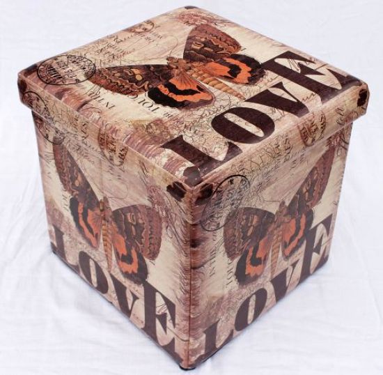 Stool made from imitation leather Seat2023 Storage box 40cm Cube Trunk Basket