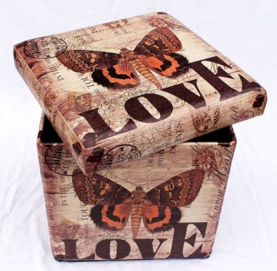 Stool made from imitation leather Seat2023 Storage box 40cm Cube Trunk Basket