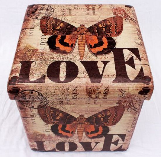 Stool made from imitation leather Seat2023 Storage box 40cm Cube Trunk Basket