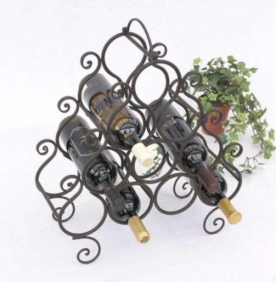 Weinregal JC130060 aus Metall für 10 Flaschen Flaschenhalter 52cm Flaschenregal