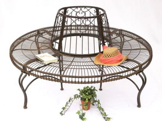 Round bench made from metal Bench JC112404 Tree bench Seat Garden bench D-150cm H-75cm