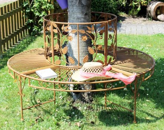 Round bench metal Bench 100112 Tree bench Seat Garden bench D-140cm H-84cm