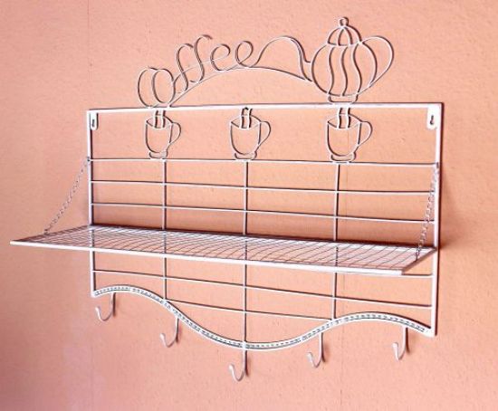 Garderobe Coffee 091369 Wandgarderobe 70cm Kleiderhaken Wandregal Regal Haken