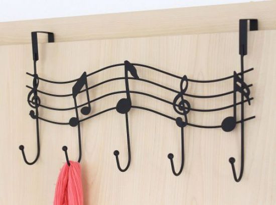 Door coat rack 131019 Door hook 42 cm Coat rack Coat hook Hook Hook rail / Colour: Black