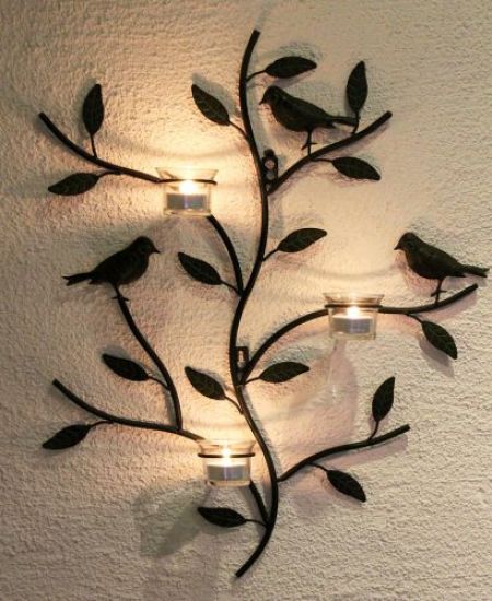 Wall mounted candle holder 131002 Candle holder metal 57cm Candelabra Candle holder