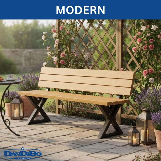 DanDiBo 2X Bankgestell mit Lehne Metall Set DIY Bank Füße Bankkufen Bankbeine 96669 Sitzgestell für Gartenbank Robust Stabil