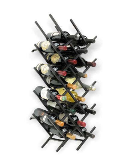 DanDiBo 2er Set Weinregal Metall Schwarz Wand erweiterbar für 18 Flaschen Acord Flaschenregal 96279 Flaschenständer Weinflaschenhalter Flaschenhalter