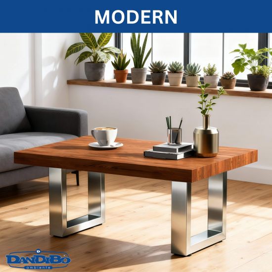 DanDiBo 2x Bench Frame Stainless Steel 43 x 30 cm Bench Legs Bench Feet 96675 Bench Runners Coffee Table Table Legs Frame