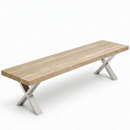 DanDiBo 2x Bankgestell Edelstahl 43 x 40 cm Bank Füße Bankbeine 96677 Bankkufen Couchtisch Tisch Beine Tischgestell