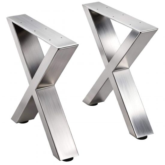 DanDiBo 2x Bankgestell Edelstahl 43 x 40 cm Bank Füße Bankbeine 96677 Bankkufen Couchtisch Tisch Beine Tischgestell