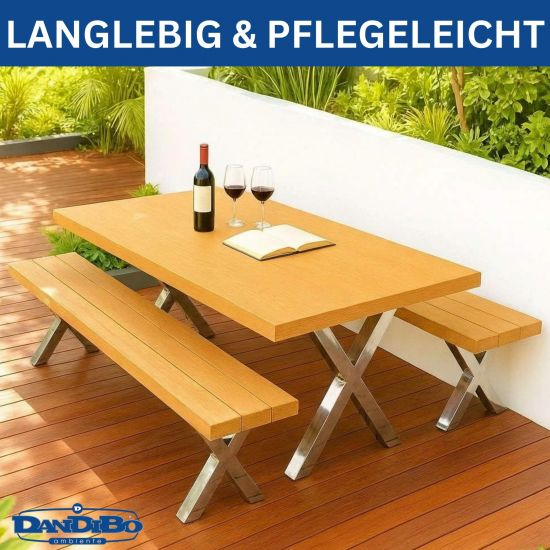 DanDiBo 2x Bankgestell Edelstahl 43 x 40 cm Bank Füße Bankbeine 96677 Bankkufen Couchtisch Tisch Beine Tischgestell