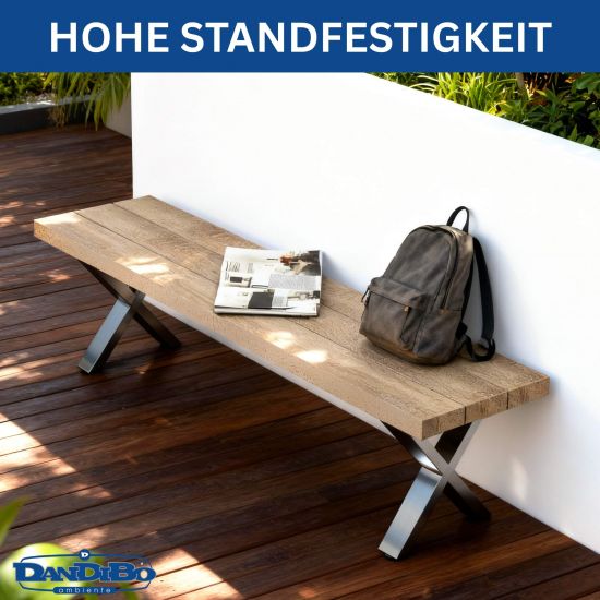 DanDiBo 2x Bankgestell Edelstahl 43 x 40 cm Bank Füße Bankbeine 96677 Bankkufen Couchtisch Tisch Beine Tischgestell