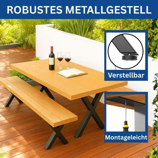 Preview: DanDiBo 2x Bankgestell Metall Schwarz 43 x 40 cm Bank Füße Bankbeine 96666 Bankkufen Couchtisch Tisch Beine Tischgestell