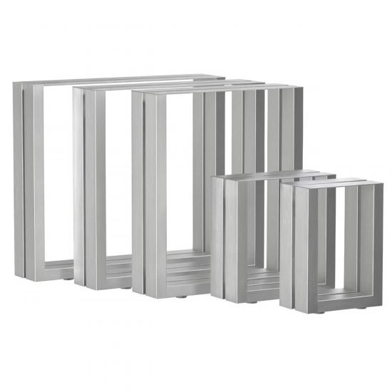 DanDiBo 2x Bankgestell Edelstahl 43 x 40 cm Bank Füße Bankbeine 96674 Bankkufen Couchtisch Tisch Beine Tischgestell