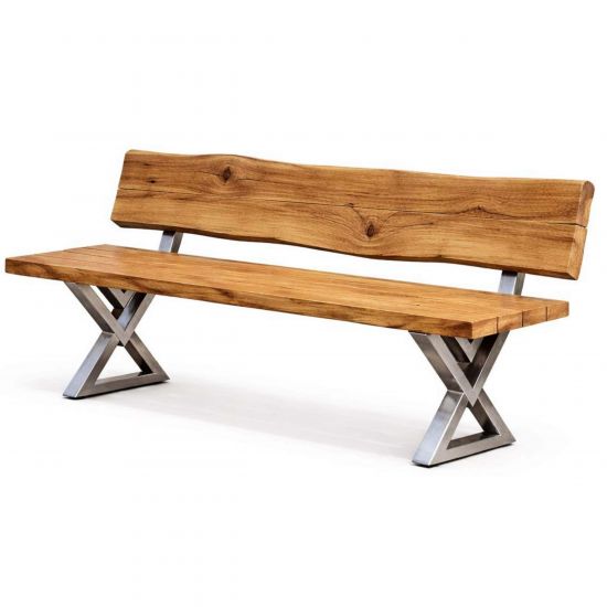 DanDiBo 2x Bankgestell mit Lehne Edelstahl Set DIY Bank Füße Bankkufen Bankbeine 96680 Sitzgestell für Gartenbank Robust Stabil