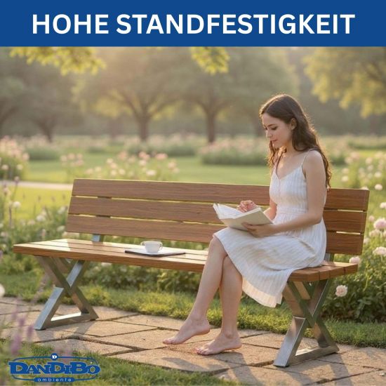 DanDiBo 2x Bankgestell mit Lehne Edelstahl Set DIY Bank Füße Bankkufen Bankbeine 96680 Sitzgestell für Gartenbank Robust Stabil