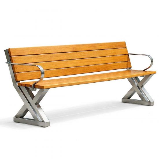 DanDiBo 2x Bankgestell mit Lehne Edelstahl Set DIY Bank Füße Bankkufen Bankbeine 96681 Sitzgestell für Gartenbank Robust Stabil