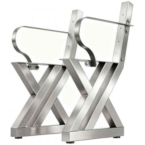 DanDiBo 2x Bankgestell mit Lehne Edelstahl Set DIY Bank Füße Bankkufen Bankbeine 96681 Sitzgestell für Gartenbank Robust Stabil