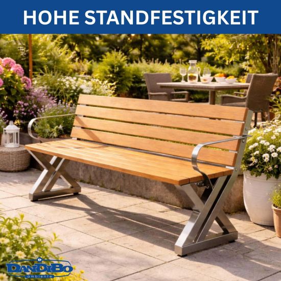 DanDiBo 2x Bankgestell mit Lehne Edelstahl Set DIY Bank Füße Bankkufen Bankbeine 96681 Sitzgestell für Gartenbank Robust Stabil