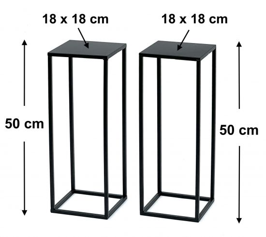 2x DanDiBo Flower Stool Metal Black 50 cm Flower Stand 96315 S Side Table Flower Column Modern Plant Stand Plant Stool
