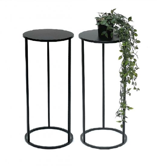 2x DanDiBo Flower Stool Metal Black Round 60 cm Flower Stand Side Table 96316 Flower Column Modern Plant Stand Plant Stool