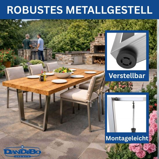 Preview: DanDiBo 2x Tischbeine Edelstahl 72 x 72 cm Tischgestell Höhenverstellbar 96679 Tischfüße Möbelfüße Tischkufen Esstisch Beine