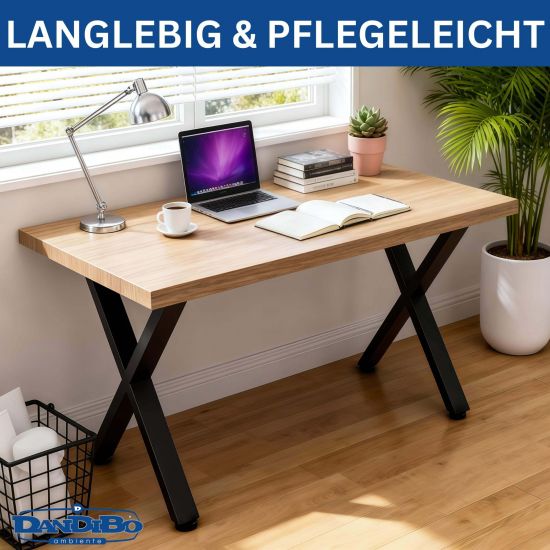 DanDiBo 2x Tischbeine Metall Schwarz 60 x 72 cm Tischgestell Höhenverstellbar 96665 Tischfüße Möbelfüße Tischkufen Esstisch Beine