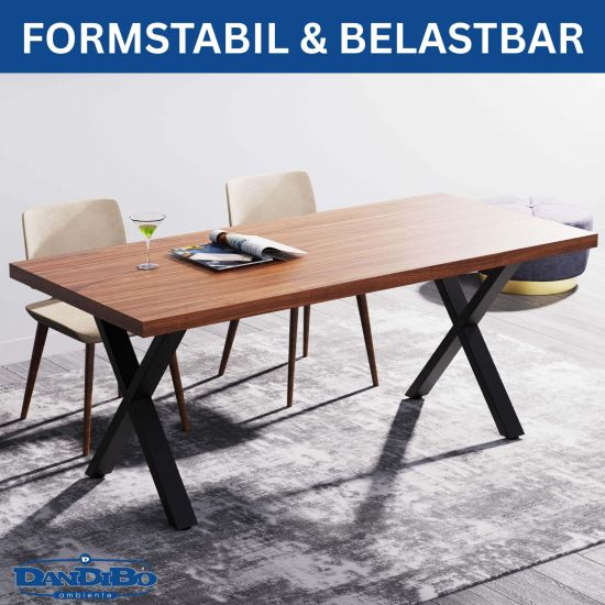 DanDiBo 2x Tischbeine Metall Schwarz 60 x 72 cm Tischgestell Höhenverstellbar 96665 Tischfüße Möbelfüße Tischkufen Esstisch Beine